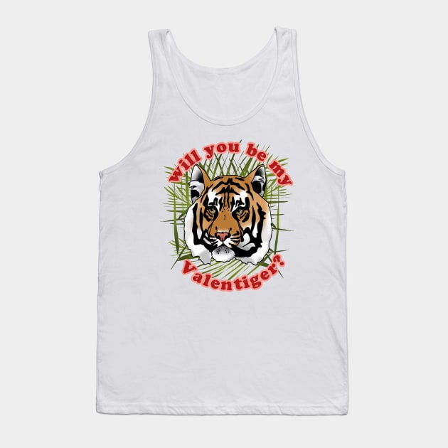 Valentiger - Valentine's Day Tiger design Tank Top by EmilyBickell